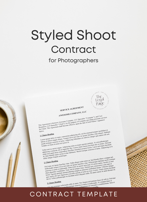 Styled Shoot Contract for Photographers