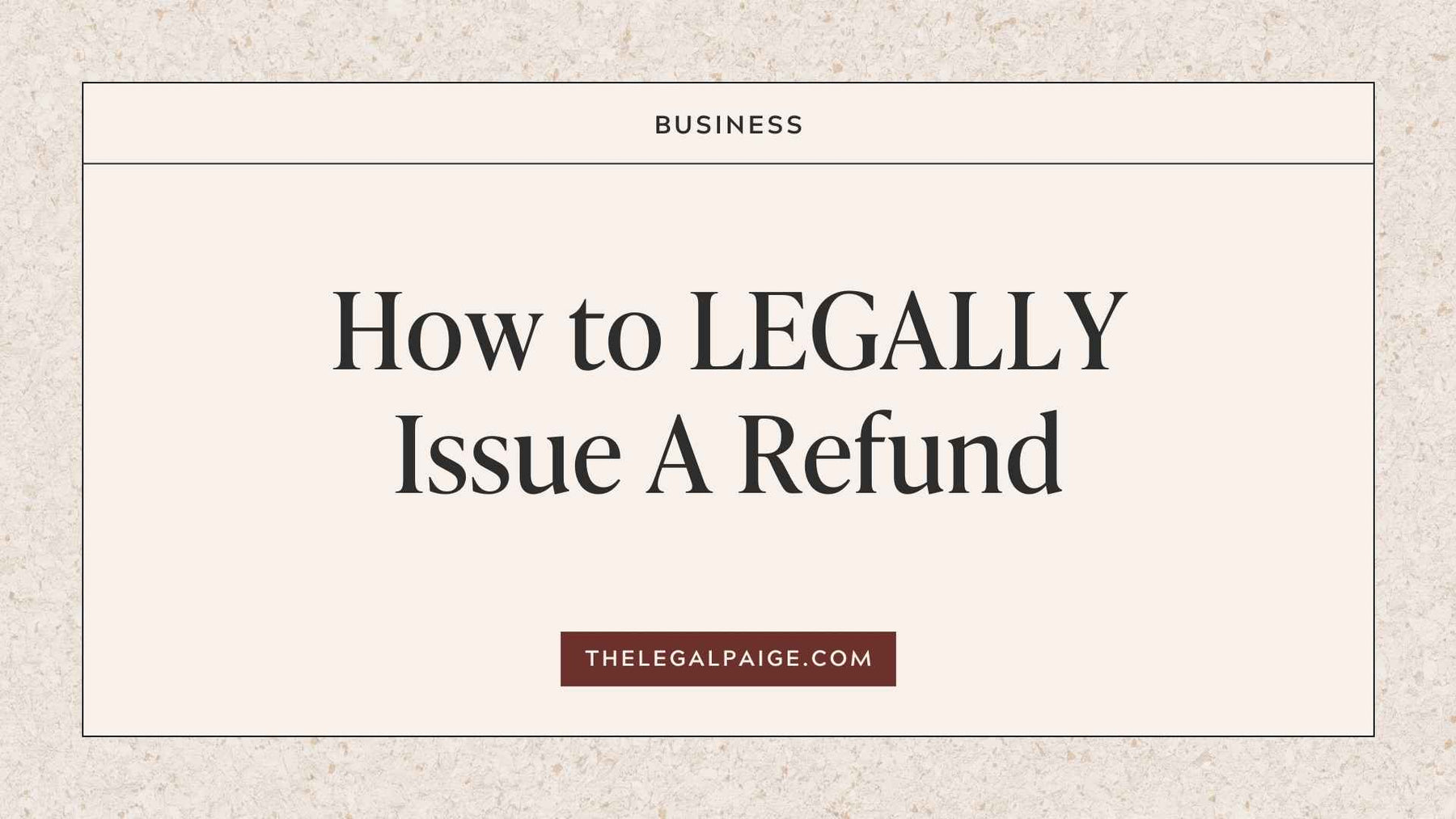 How to LEGALLY Issue A Refund