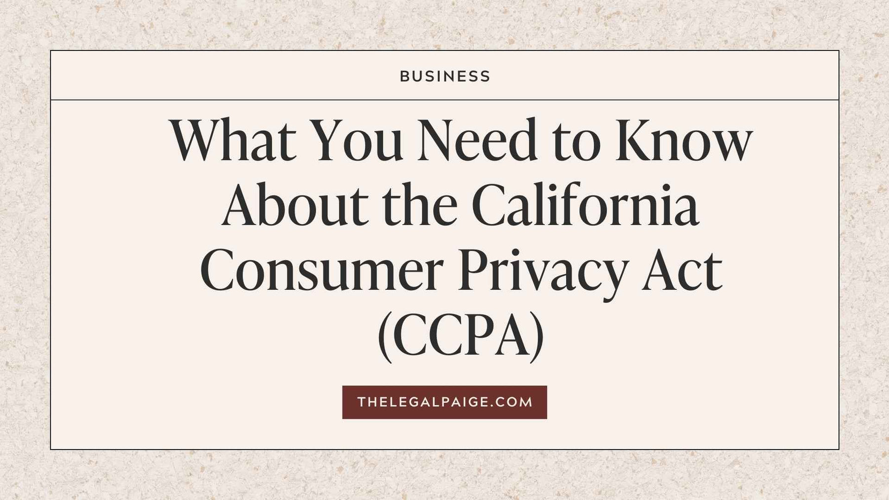 The Legal Paige - What You Need to Know About the California Consumer Privacy Act (CCPA)