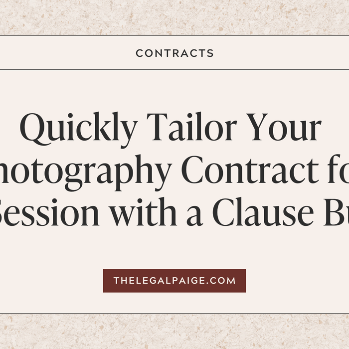 Quickly Tailor Your Portrait Photography Contract for Any Session with a Clause Bundle