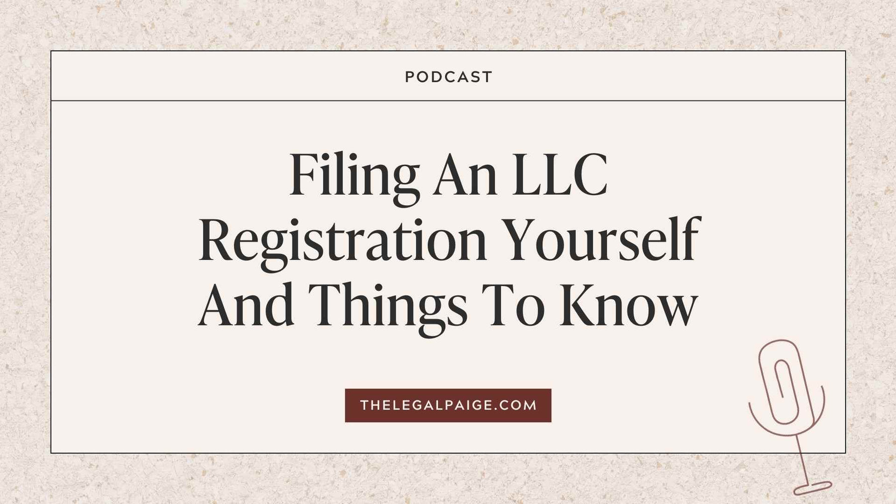 The Legal Paige - Episode 120: Filing An LLC Registration Yourself And Things To Know