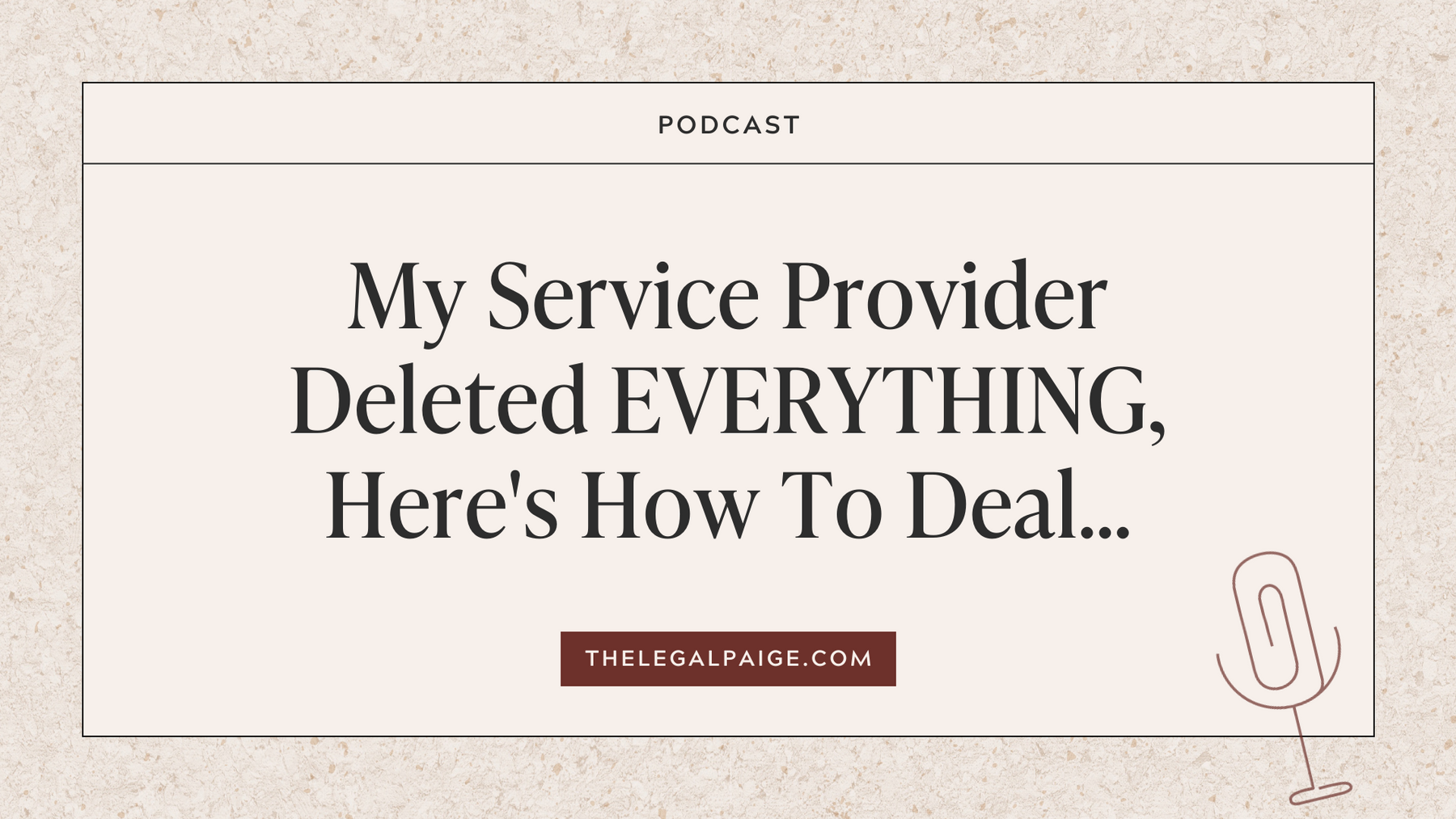 My Service Provider Deleted EVERYTHING, Here's How To Deal...