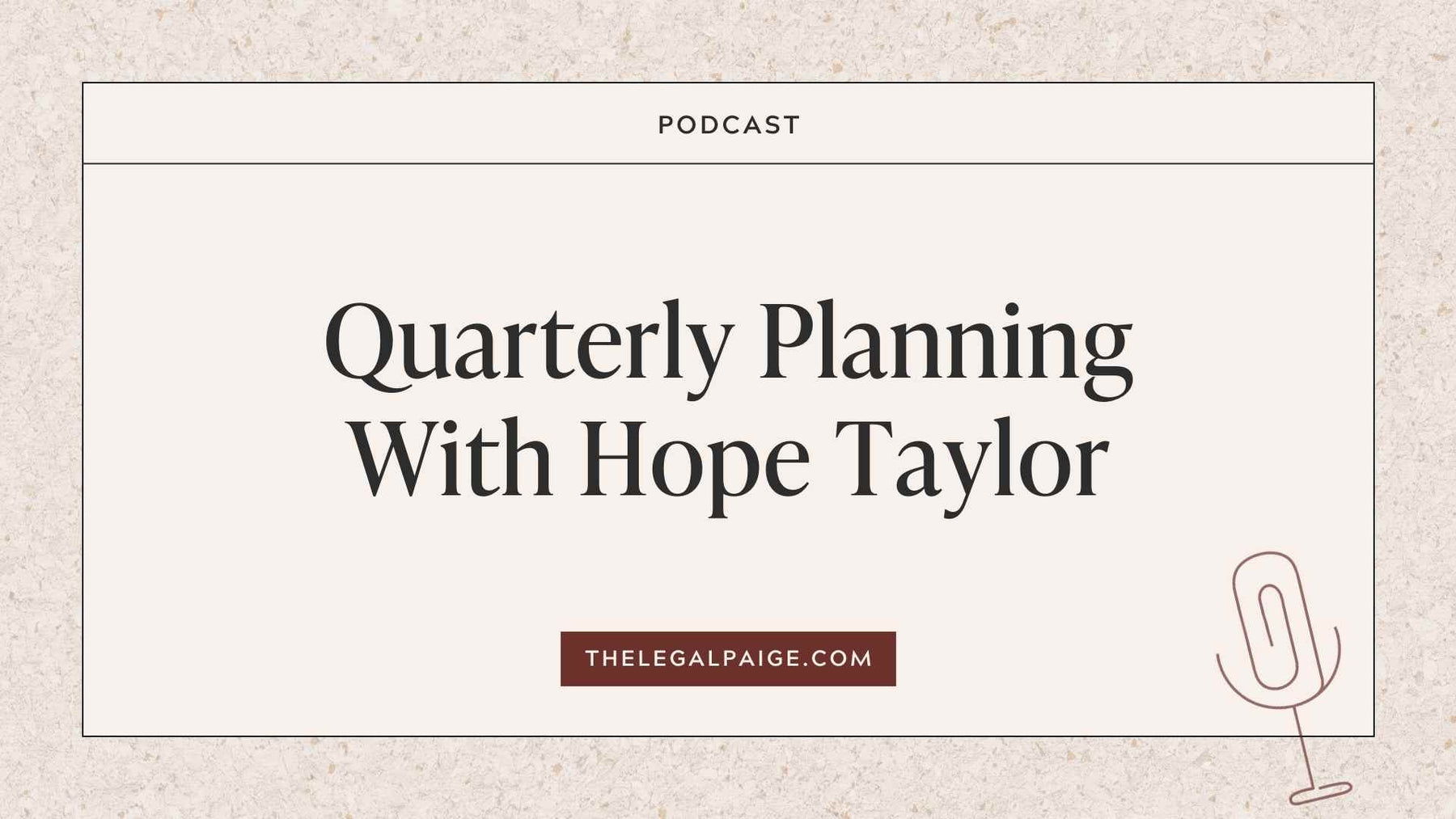 Quarterly Planning With Hope Taylor