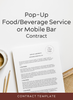Pop-Up Food/Beverage Service or Mobile Bar Contract