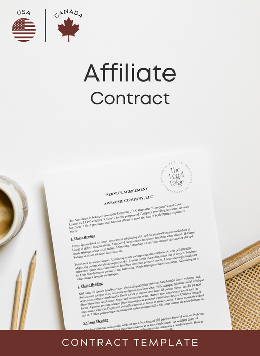 The Legal Paige - Affiliate Contract