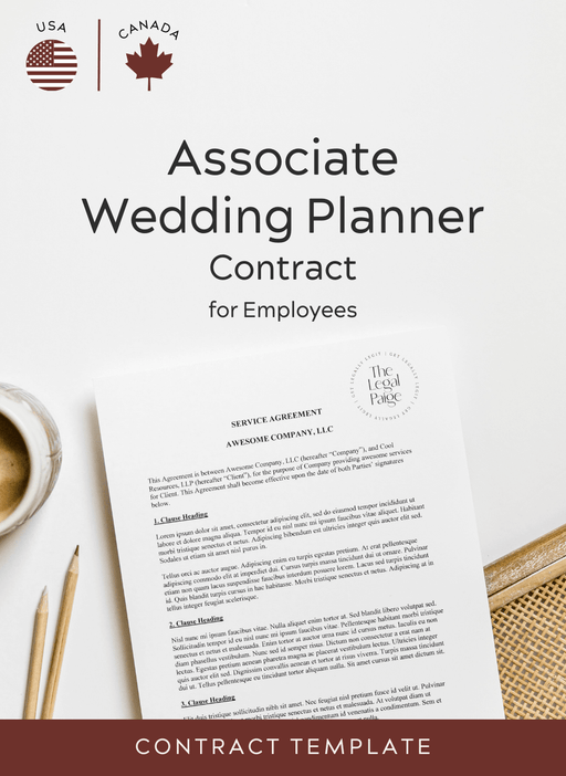 The Legal Paige - Associate Wedding Planner Contract for Employees