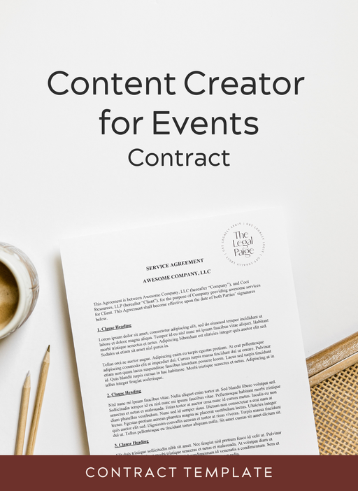 The Legal Paige - Content Creator for Events Contract