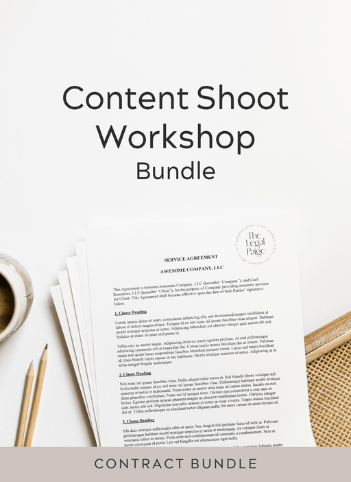 The Legal Paige - Content Shoot Workshop Contract Bundle
