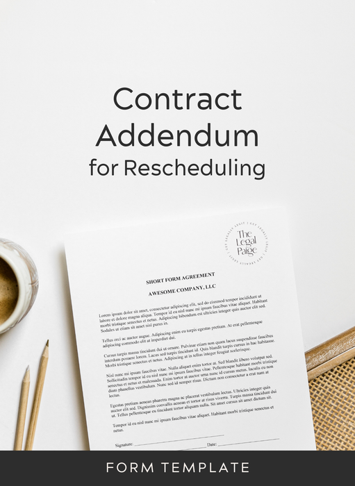 The Legal Paige - Contract Addendum for Rescheduling