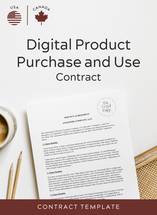 Digital Product Purchase and Use Contract