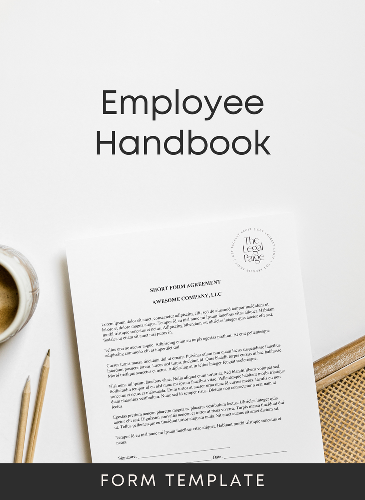 Employee Handbook contract template for small business owners
