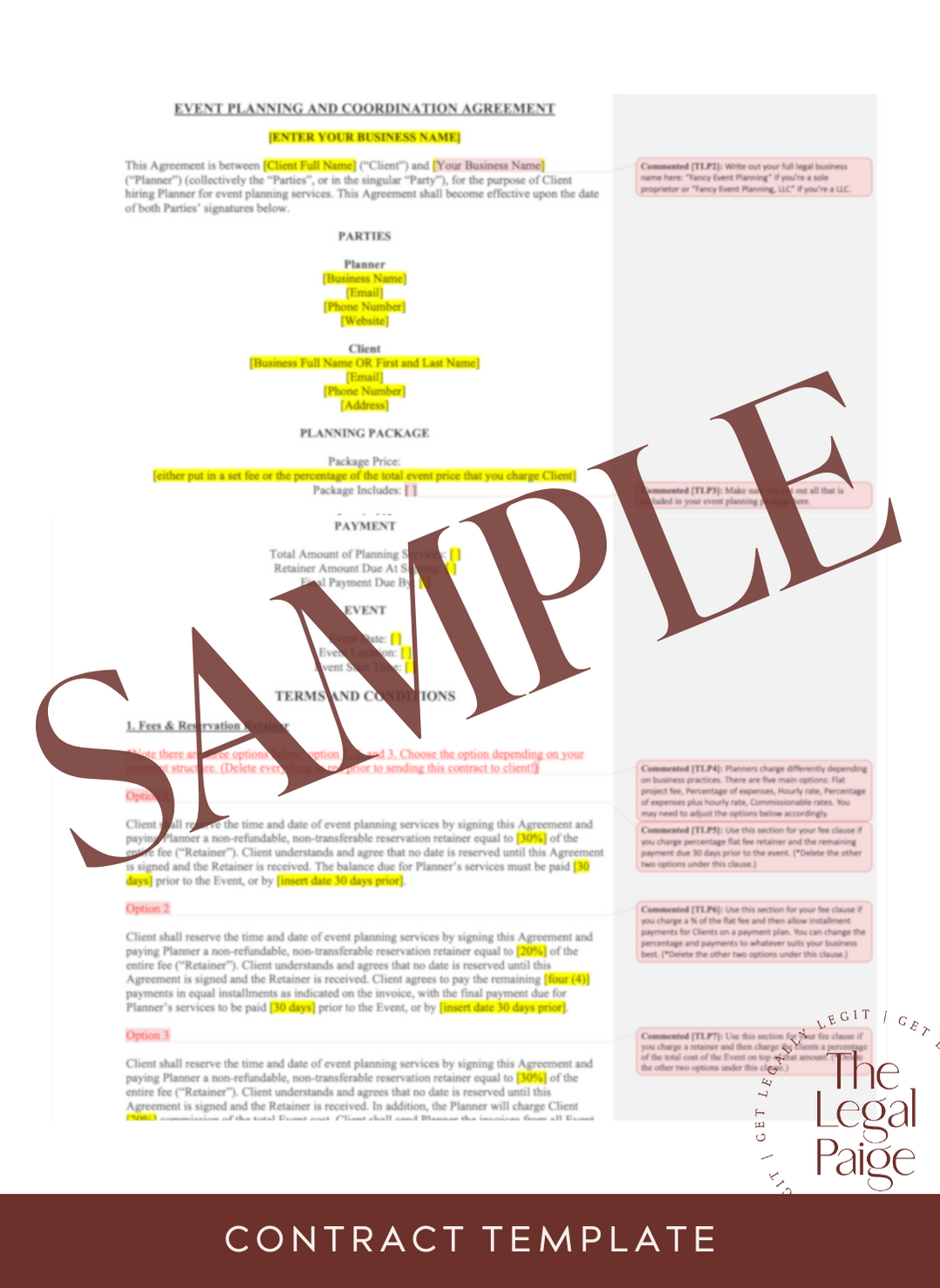 General Event Planning Contract - The Legal Paige®