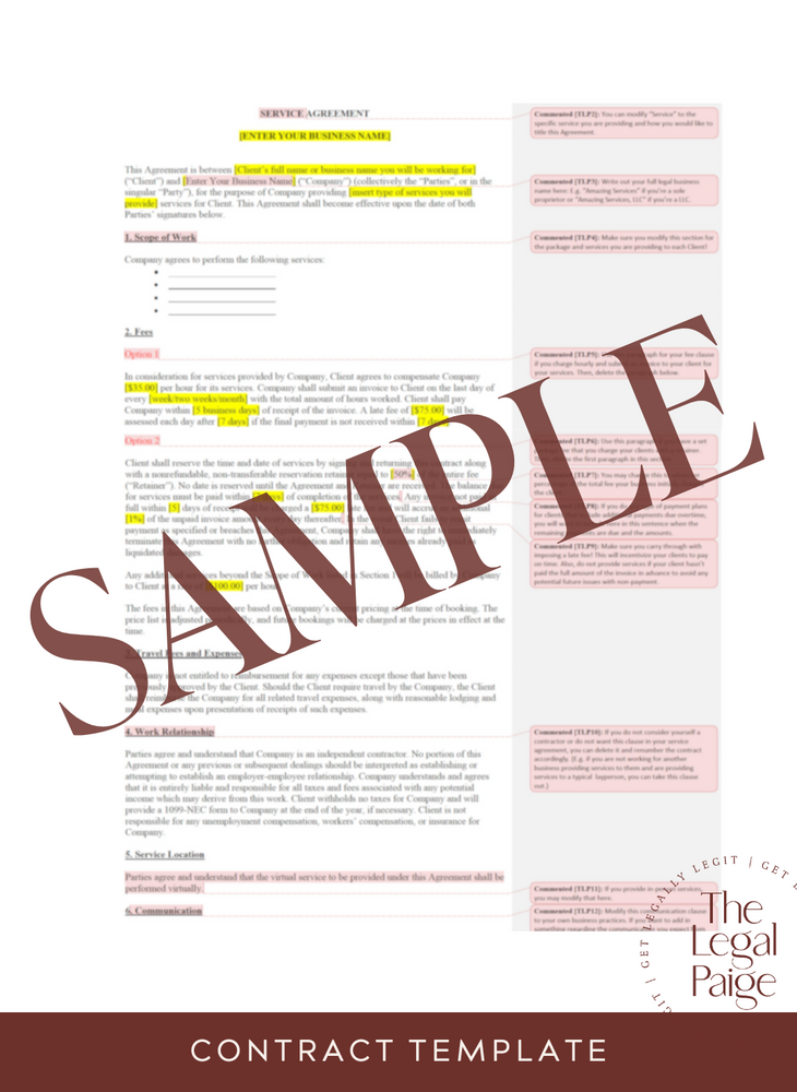 The Legal Paige - General Service Contract Sample