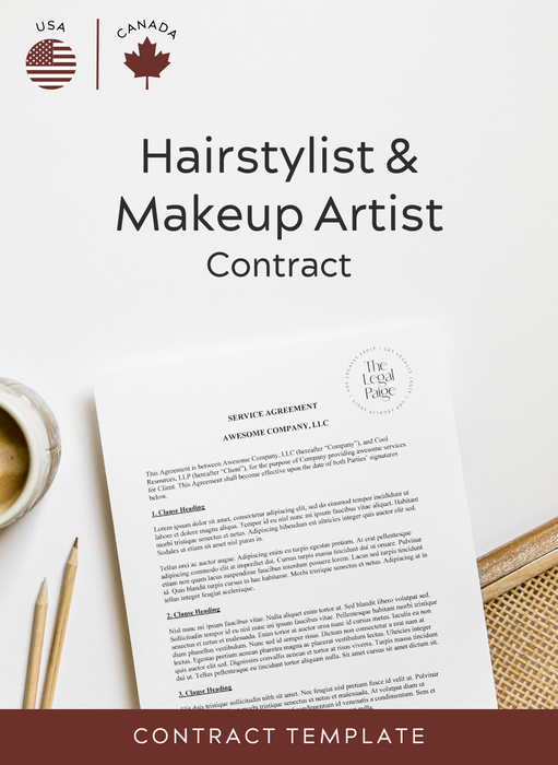 The Legal Paige - Hairstylist & Makeup Artist Contract