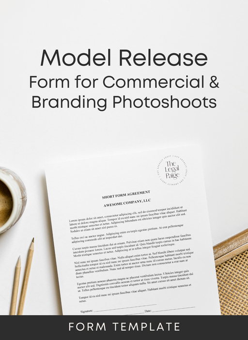 The Legal Paige - Model Release Form for Commercial and Branding Photoshoots