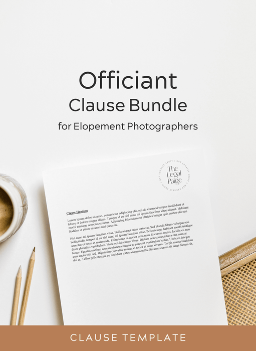 Officiant Clause Bundle for Elopement Photographers