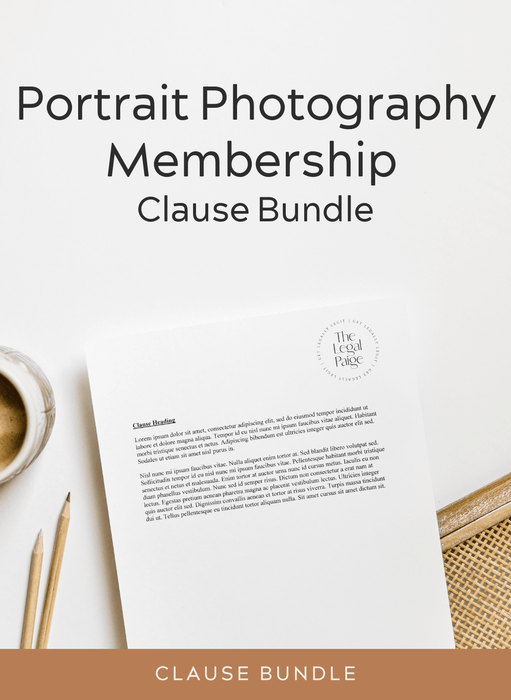 Portrait Photography Membership Clause Bundle Template for Photographers