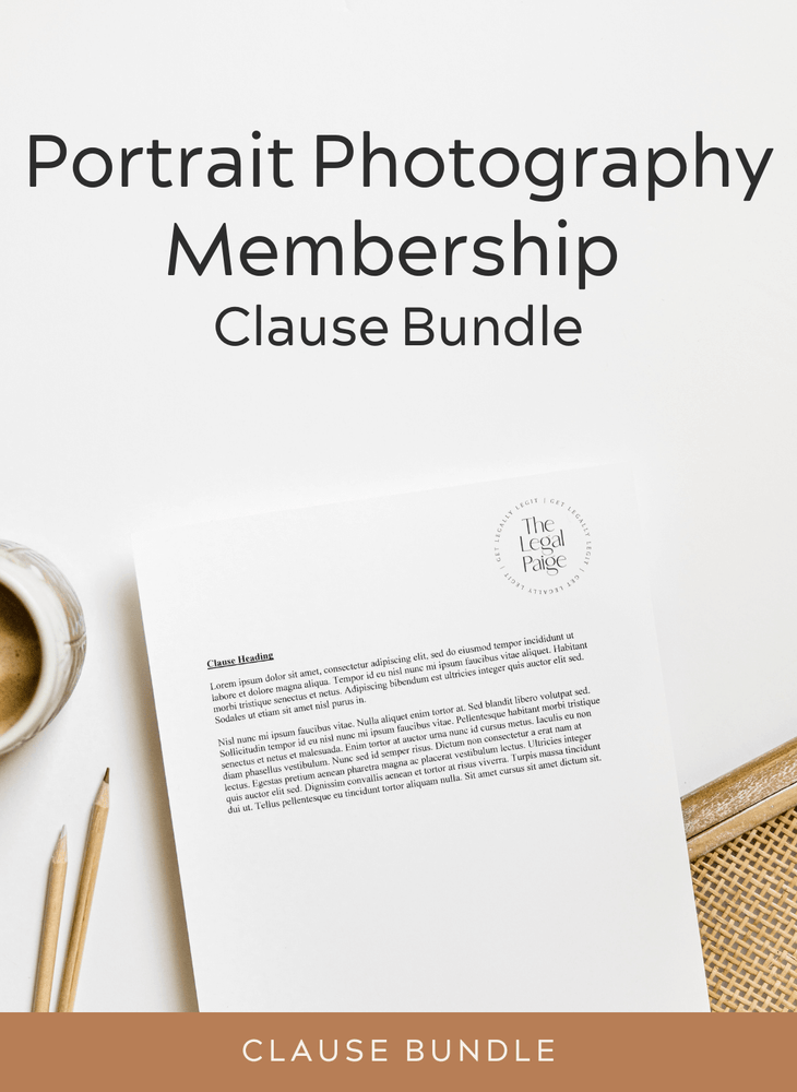 Portrait Photography Membership Clause Bundle Template for Photographers