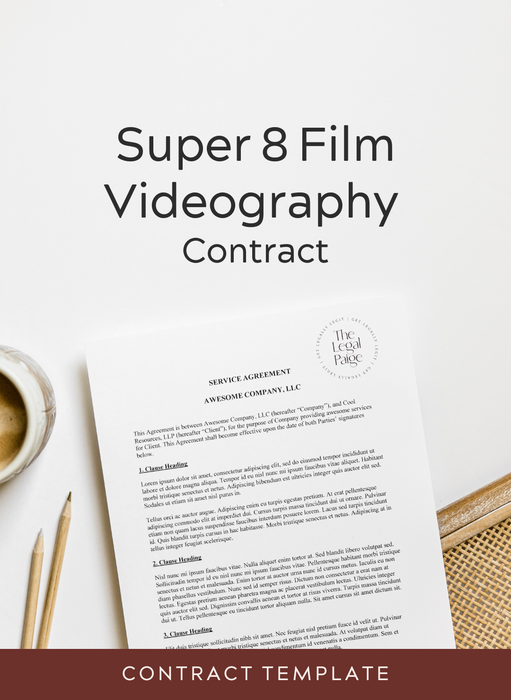 Super 8 Film Videography Contract