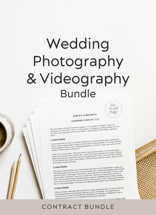 The Legal Paige - Wedding Photography and Videography Contract Bundle