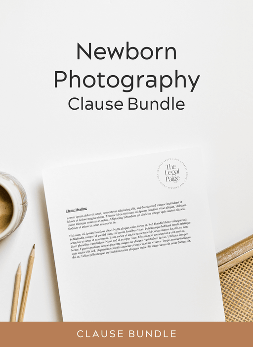 Newborn Photography Clause Bundle Template for Photographers