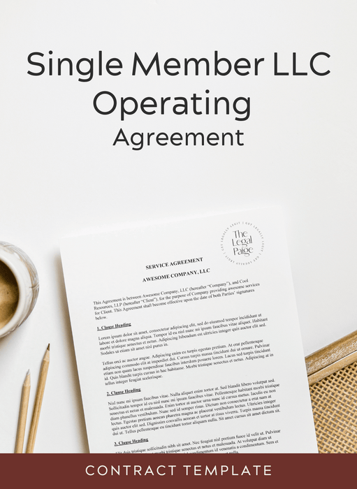 Single Member LLC Operating Agreement Template