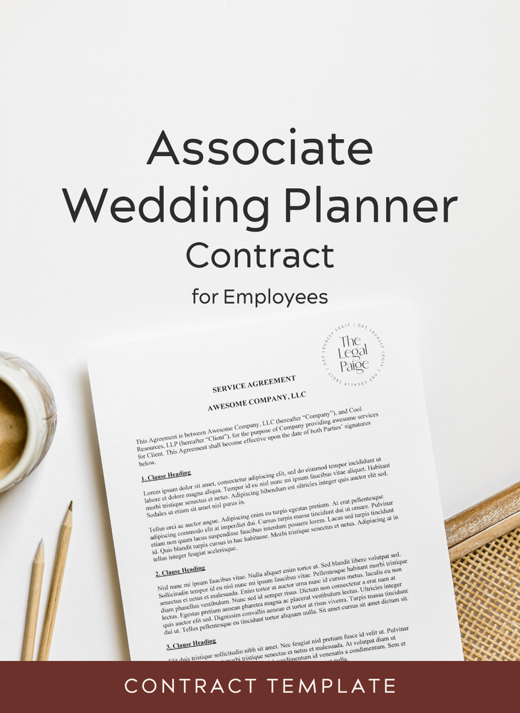 The Legal Paige - Associate Wedding Planner Contract for Employees