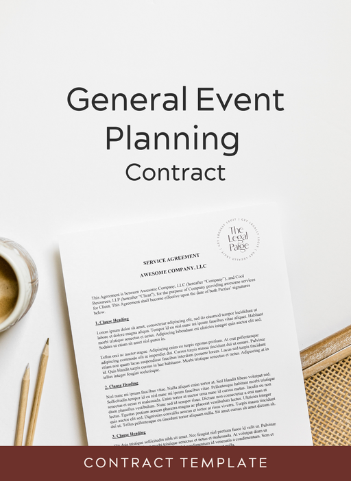 The Legal Paige - General Event Planning Contract