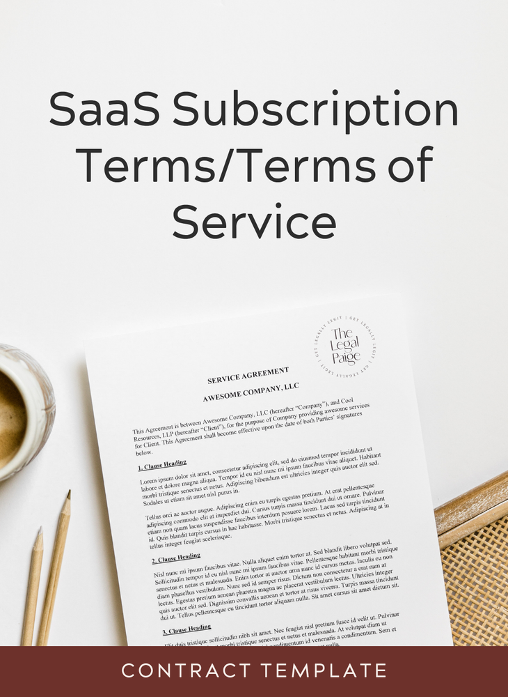 The Legal Paige - SaaS Subscription Terms / Terms of Service