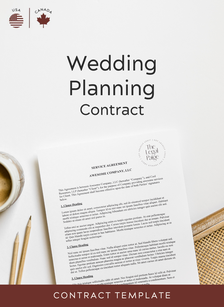 The Legal Paige - Wedding Planning Contract