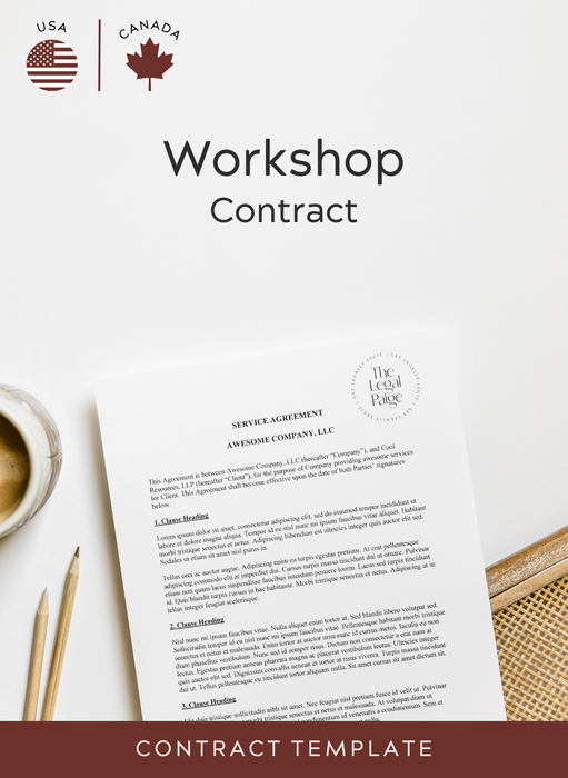 Workshop Contract Template for Workshop Facilitators