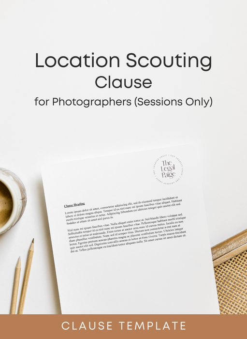 Location Scouting Clause for Photographers (sessions only)