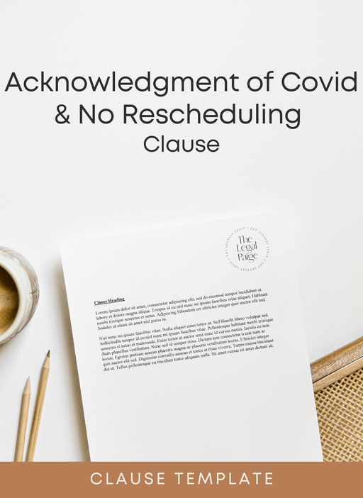 The Legal Paige - Acknowledgment of Covid & No Rescheduling Clause