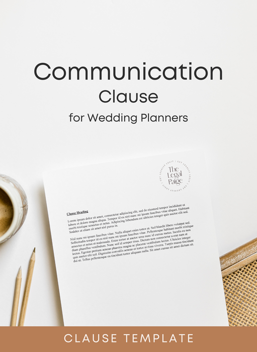 The Legal Paige - Communication Clause for Wedding Planners