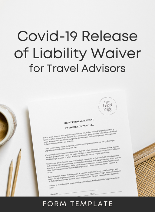 The Legal Paige - Covid-19 Release of Liability Waiver for Travel Advisors
