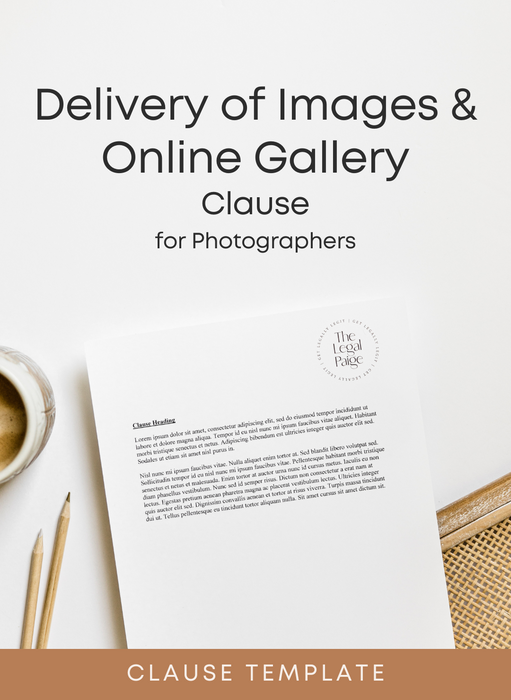 The Legal Paige - Delivery of Images & Online Gallery Clause for Photographers