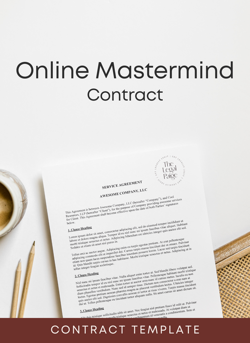 The Legal Paige - Online Mastermind Contract
