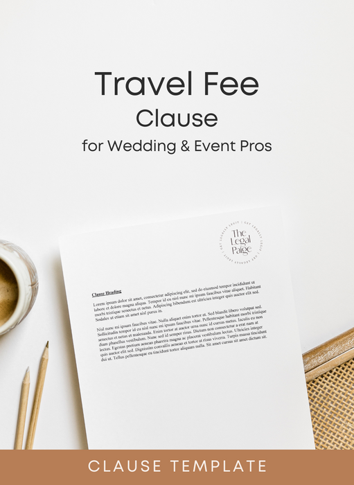 The Legal Paige - Travel Fee Clause for Wedding & Event Pros